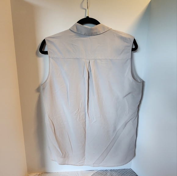 Uniqlo Collared Tank Top Button-Up, Light Gray, L - Picture 2 of 5